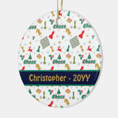 Kerstschaak - Stukken, Boom, Holly, Rendier Keramisch Ornament (Links)