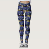 Kerstschaakstukken - Sneeuwvlokken kerstboom Leggings (Voorkant)