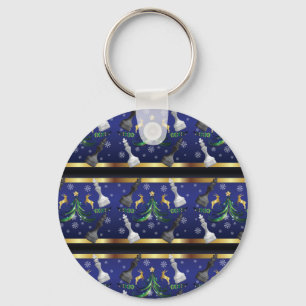 Kerstschaakstukken - Sneeuwvlokken kerstboom Sleutelhanger