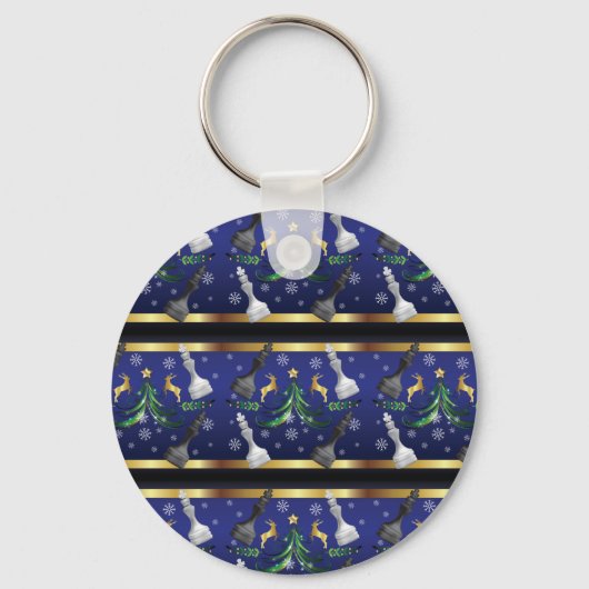 Kerstschaakstukken - Sneeuwvlokken kerstboom Sleutelhanger (Voorkant)