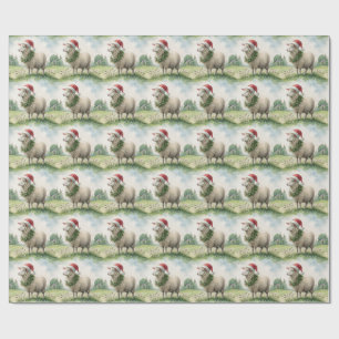Kerstschaap Aquarel Cadeaupapier
