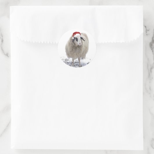 KERSTSCHAAP ENVELOP SEAL ROND STICKER (Tas)