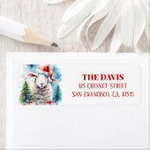 Kerstschaap Feestelijk Pet Etiket (Insitu)