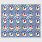 Kerstschaap met een kerstmannenhoed cadeaupapier (Vlak)