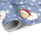 Kerstschaap met een kerstmannenhoed cadeaupapier (Rol Hoek)