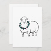 Kerstschaap met Hulst Feestdagenkaart (Voorkant / Achterkant)