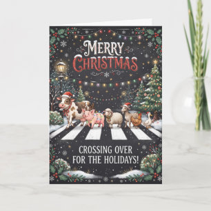 Kerstschaap Overstekende Vakantiewenskaart Kaart
