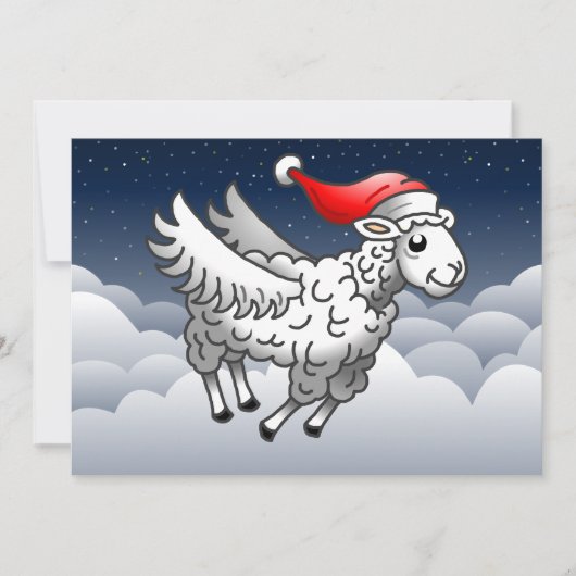 Kerstschaap van de kerstman feestdagenkaart (Voorkant)