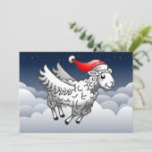 Kerstschaap van de kerstman feestdagenkaart (Staand voorkant)