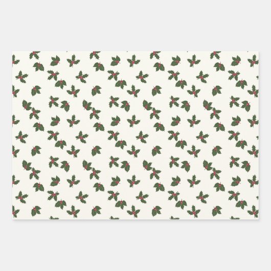 Kerstschaar, bogen, Holly en Mistletoe Inpakpapier Vel (Voorkant 2)