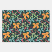 Kerstschaar, bogen, Holly en Mistletoe Inpakpapier Vel (Voorkant)