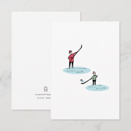 Kerstschaatsen Bedankkaart (Voorkant / Achterkant)