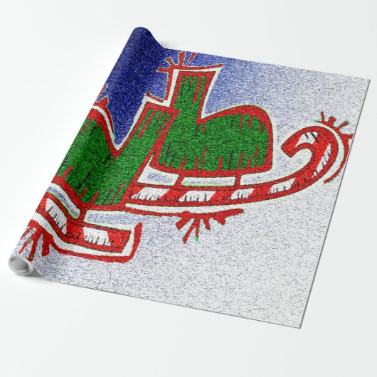 Kerstschaatsen - cadeaupapier (Uitgerold)