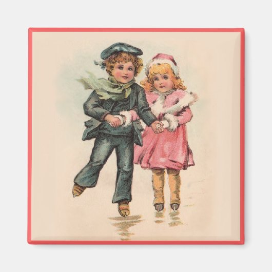 Kerstschaatsen Magneet (Voorkant)