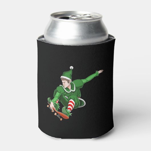 Kerstschaatser Elf Blikjeskoeler (Blikje Voorkant)