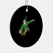 Kerstschaatser Elf Keramisch Ornament (Rechts)