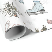 Kerstschaatser ijs cadeaupapier (Rol Hoek)