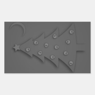 kerstschaduwboom rechthoekige sticker