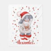 Kerstschattig beer fleece deken (Voorkant)
