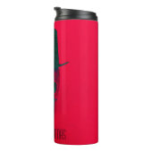 Kerstschedel met hoge hoed rood groen Halloween Thermosbeker (Geroteerd rechts)