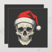 Kerstschedel met kerstmuts feestdagenkaart (Voorkant / Achterkant)