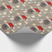 Kerstschedel met sterkop cadeaupapier (Hoek)