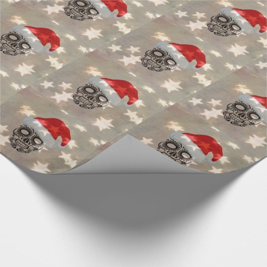 Kerstschedel met sterkop cadeaupapier (Hoek)