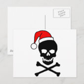Kerstschedel zwart feestdagenkaart (Voorkant / Achterkant)