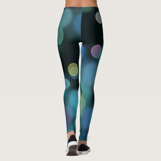 Kerstschemerpatroon in Midnight Blue Leggings (Achterkant)