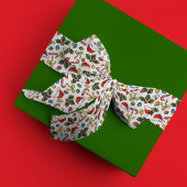 Kerstschetsen Santa Hat Holly Candy Cane Bow Satijnen Lint