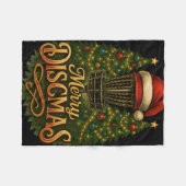 KerstschijfGolf Prettig Kerstfeest  Fleece Deken (Voorkant (Horizontaal))