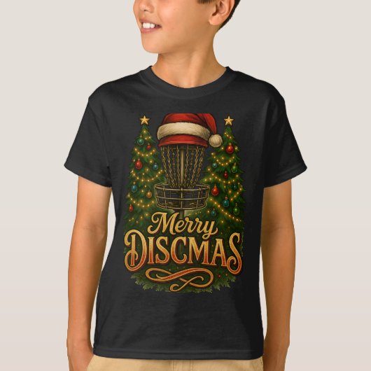KerstschijfGolf Prettig Schijfffeest T-shirt (Voorkant)