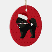 Kerstschild Tzu Black Puppy Cut Keramisch Ornament (Rechts)