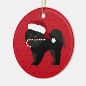 Kerstschild Tzu Black Puppy Cut Keramisch Ornament (Links)