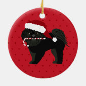 Kerstschild Tzu Black Puppy Cut Keramisch Ornament (Achterkant)