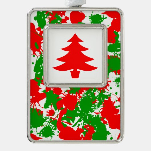 kerstschilder verzilverd omlijst ornament (Voorkant)