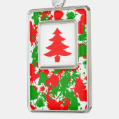 kerstschilder verzilverd omlijst ornament (Links)