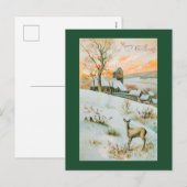 Kerstschilderend winterlandschap en dieper feestdagenkaart (Voorkant / Achterkant)