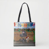 Kerstschilderij Polka-Dot Street Scene Art Tote Bag (Voorkant)