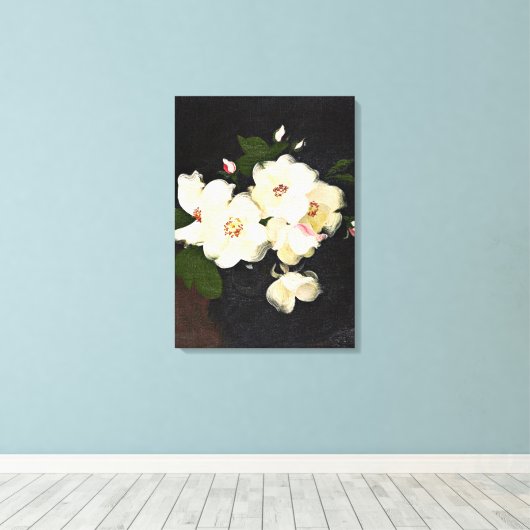 kerstschilderij, Rozen Canvas Afdruk (Insitu (Houten vloer))