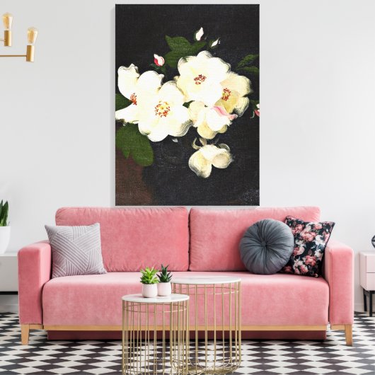 kerstschilderij, Rozen Canvas Afdruk (Insitu (Woonkamer))