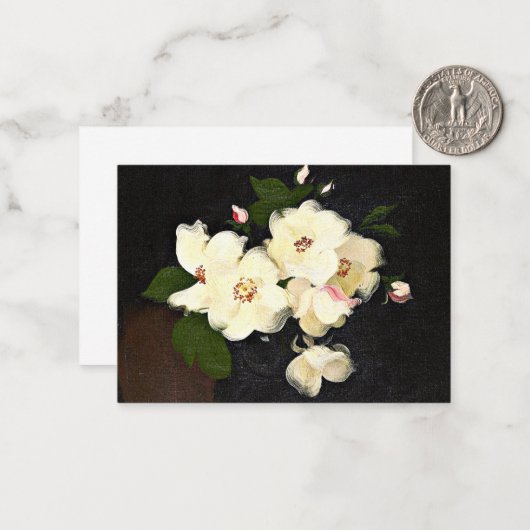 kerstschilderij, Rozen Notitiekaartje (Voorkant / Achterkant in situ)