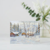 Kerstschildering in het wintergebergte, Boerderij Briefkaart (Staand voorkant)