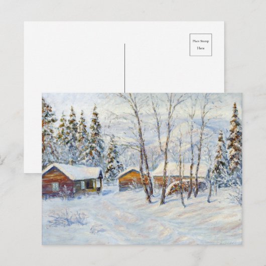 Kerstschildering in het wintergebergte, Boerderij Briefkaart (Voorkant / Achterkant)