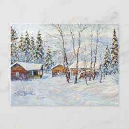 Kerstschildering in het wintergebergte, Boerderij Briefkaart