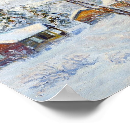 Kerstschildering in het wintergebergte Boerderij Poster (Hoek)