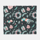  kerstschildering van de waterverf fleece deken (Voorkant (Horizontaal))