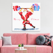 kerstschilderwerk — cadeaubon — Santa Fun Canvas Afdruk (Insitu (Woonkamer))