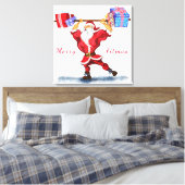 kerstschilderwerk — cadeaubon — Santa Fun Canvas Afdruk (Insitu (Slaapkamer))