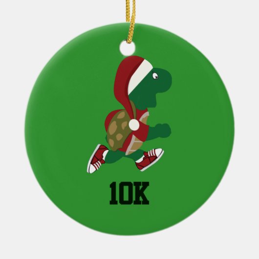 Kerstschildpad 10K Keramisch Ornament (Voorkant)